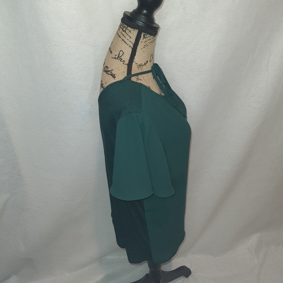 Women's Ann Taylor Loft Forest Green Blouse Small - Picture 4 of 8
